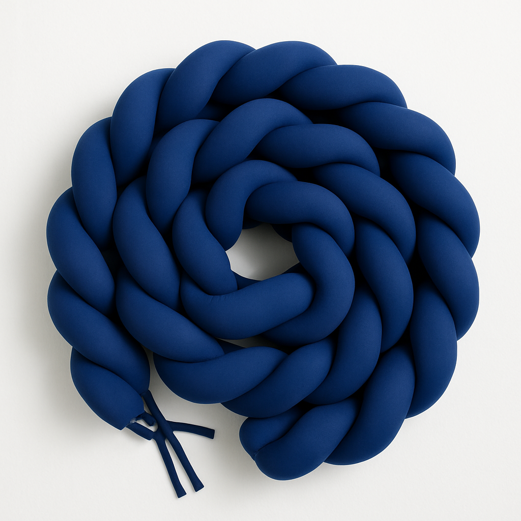 Tour de lit tressé - Bleu Foncé