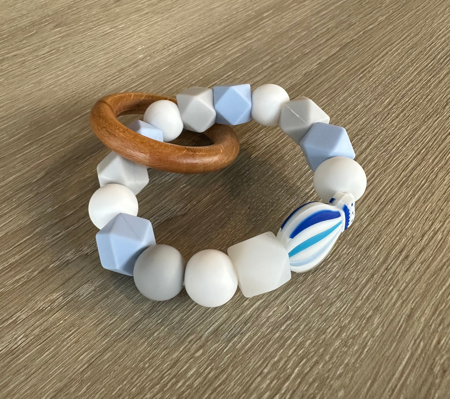 Anneau de dentition - Montgolfière Bleu 💙