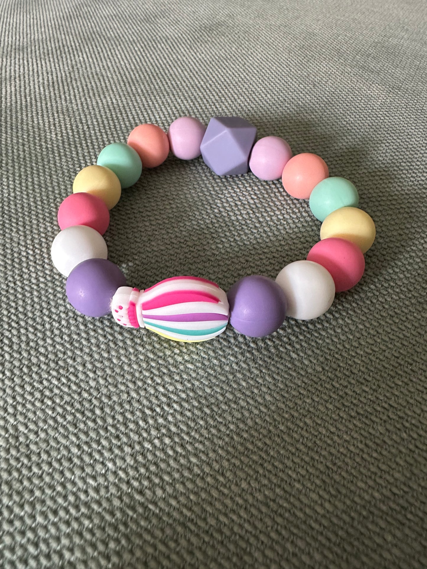 Anneau de dentition - Montgolfière multicolore