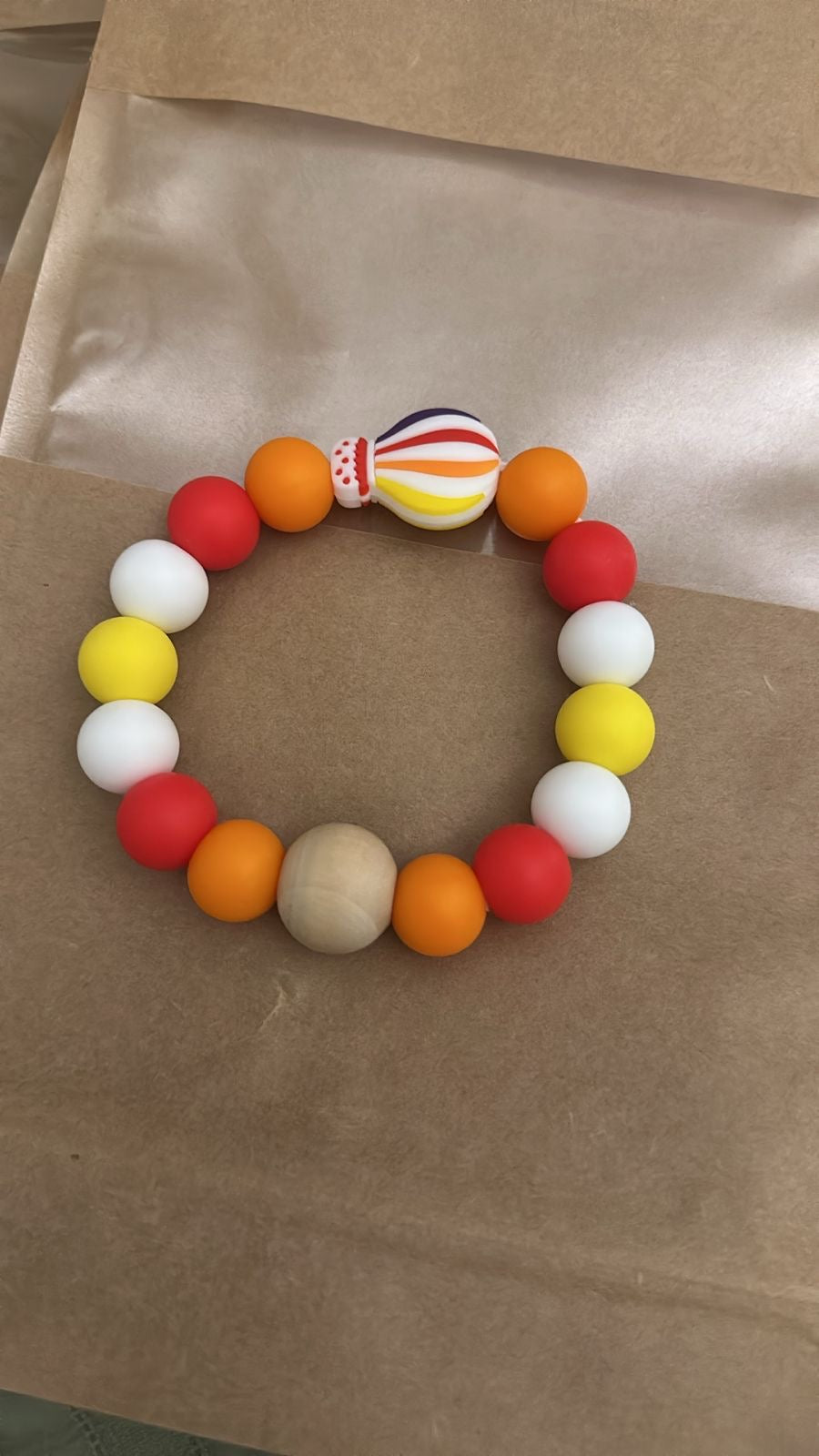 Anneau de dentition - Montgolfière Orange -