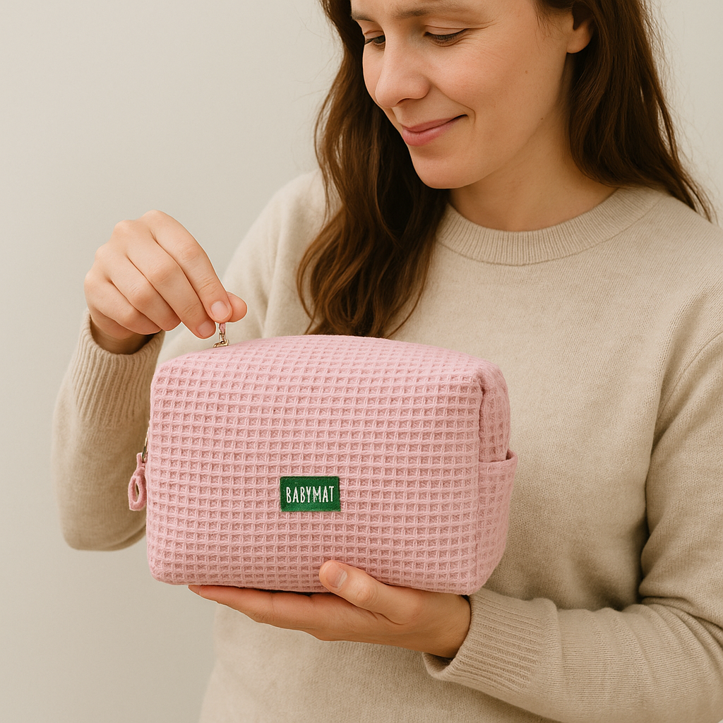 Trousse - Nid d'abeille -Rose Pétale
