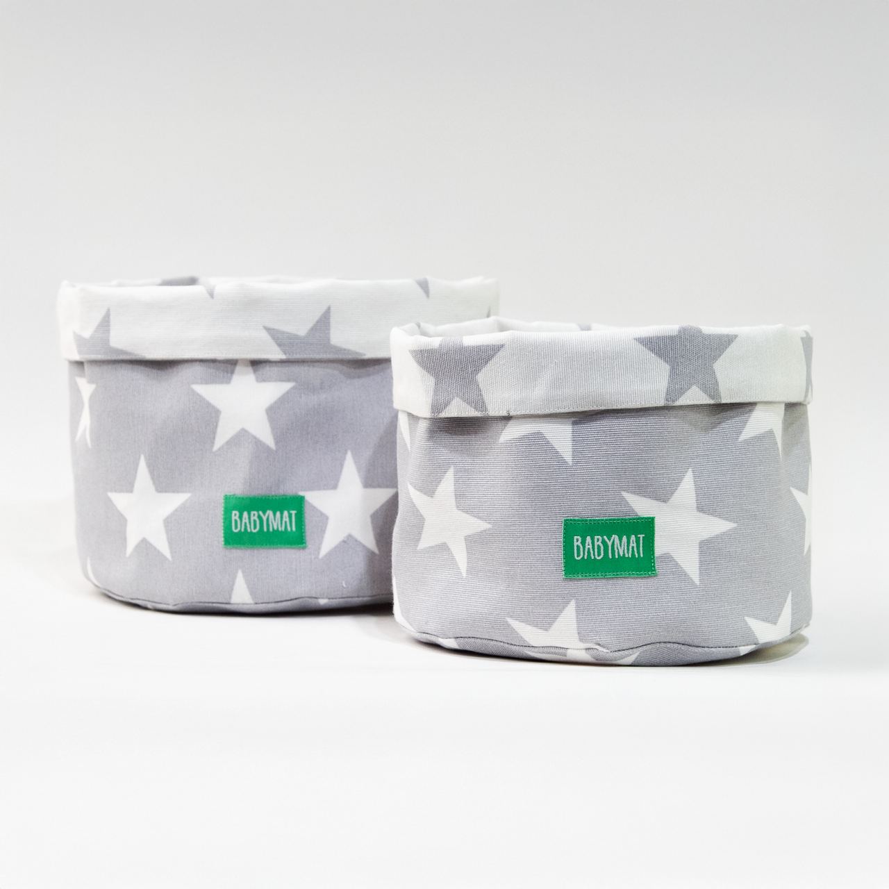 Duo de Paniers- Gris Étoiles Blanches
