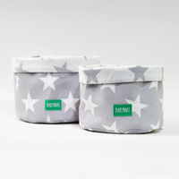 Duo de Paniers- Gris Étoiles Blanches