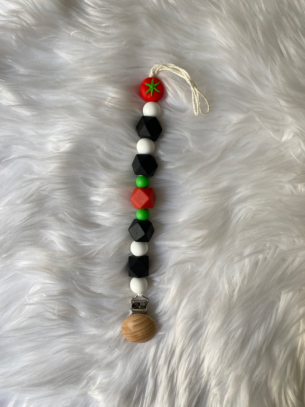 Attache sucette - Tomate - Noir