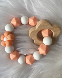 Anneau de dentition – Fleur en bambou & silicone hypoallergéniqueAnneau de dentition – Fleur en bambou & silicone hypoallergénique