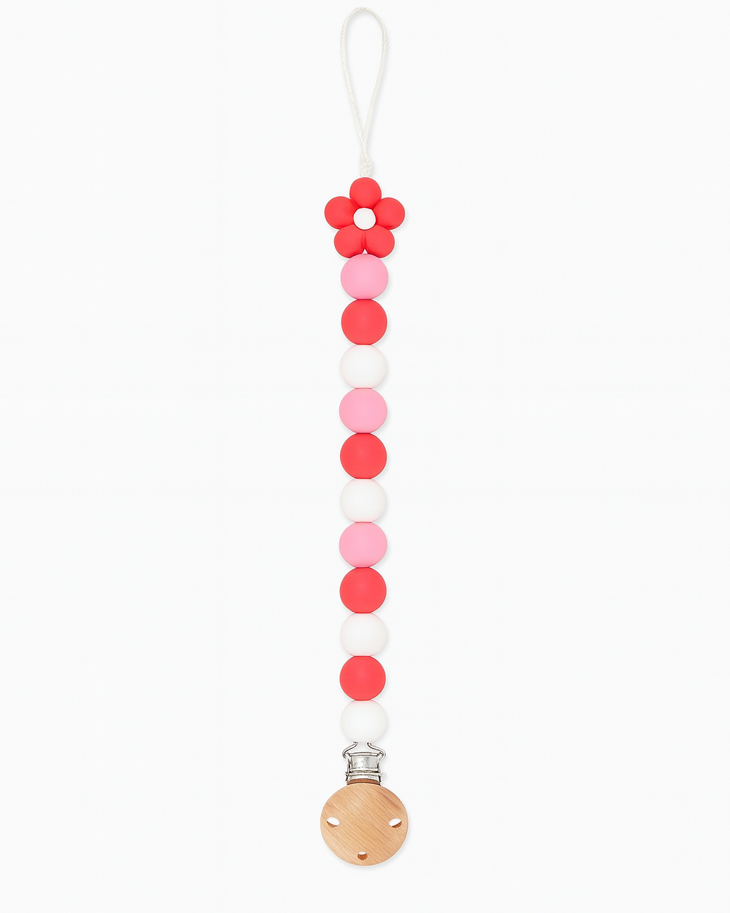 Attache sucette - Fleur Rose