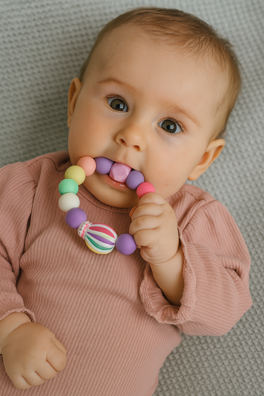 Anneau de dentition - Montgolfière multicolore