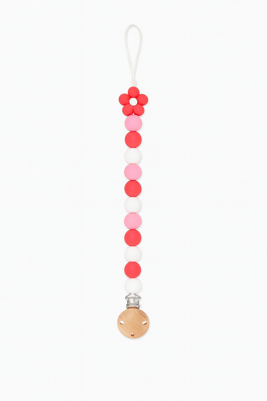 Attache sucette - Fleur Rose