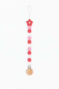 Attache sucette - Fleur Rose
