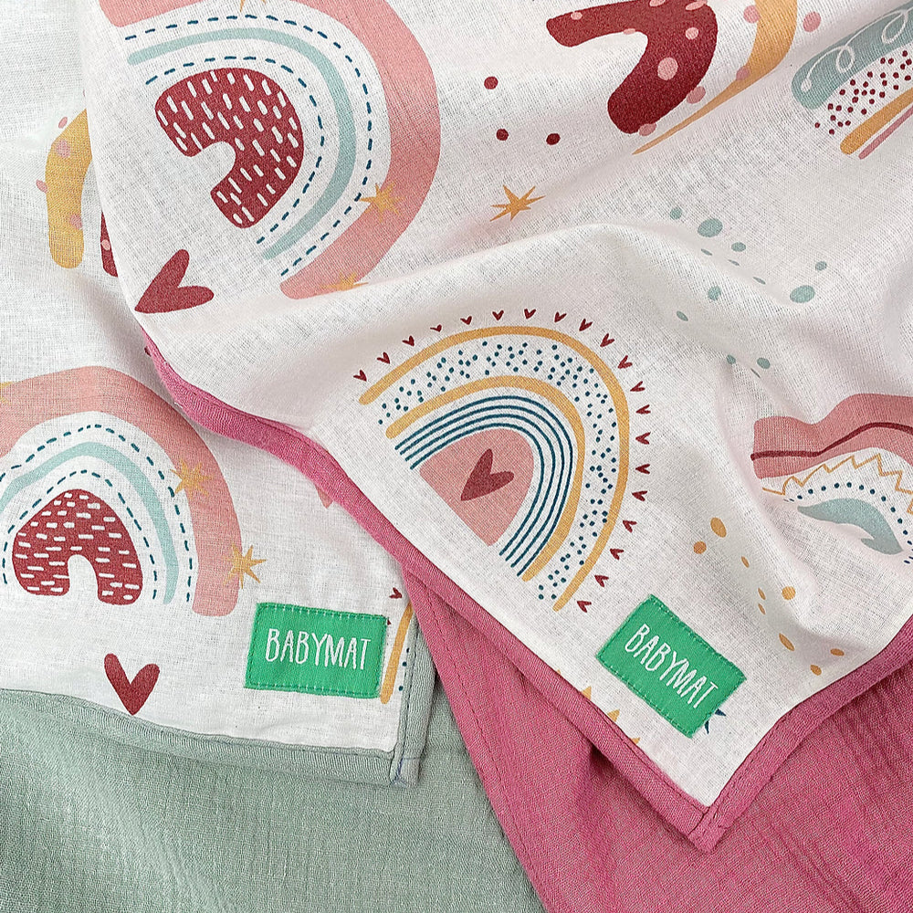 Couverture Mi-Saison - Happiness Rose - Rose.100x100cm