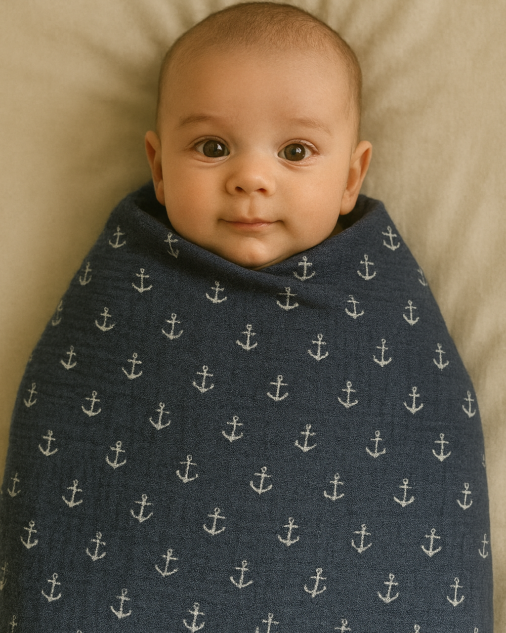 Couverture Mi-Saison -Marine - 100x80cm