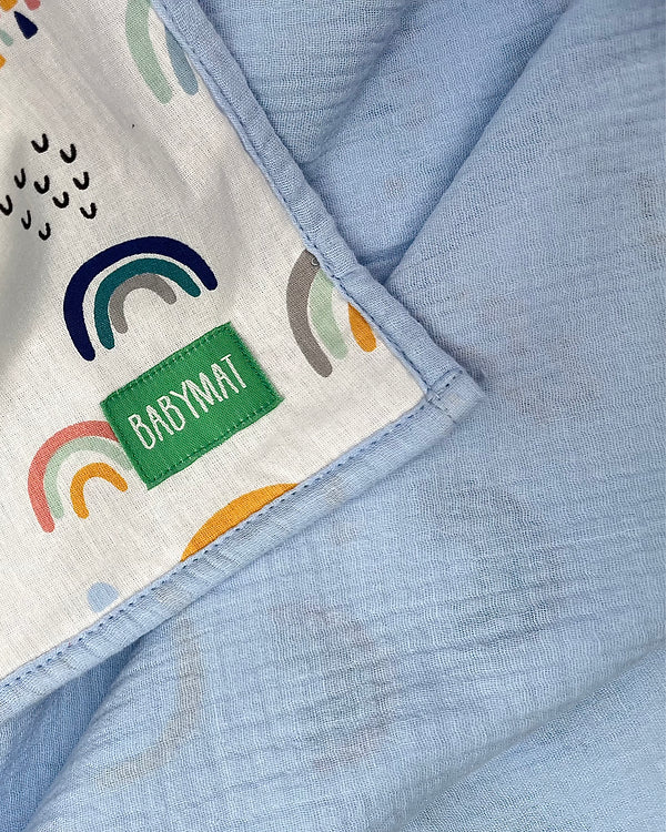 Couverture Mi-Saison - Rainbow Bleu - 100x100cmCouverture LégèreBABYMATBABYMATCouverture Mi-Saison