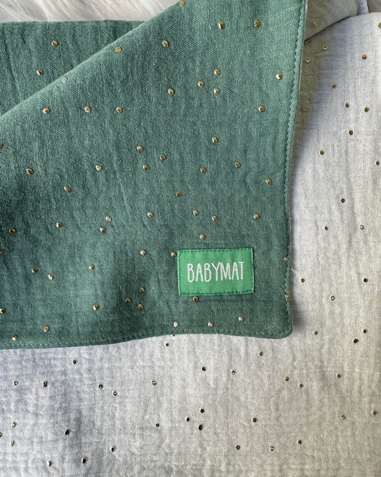 Couverture Mi-Saison - Vert Paillette Blanc - 100x80cm