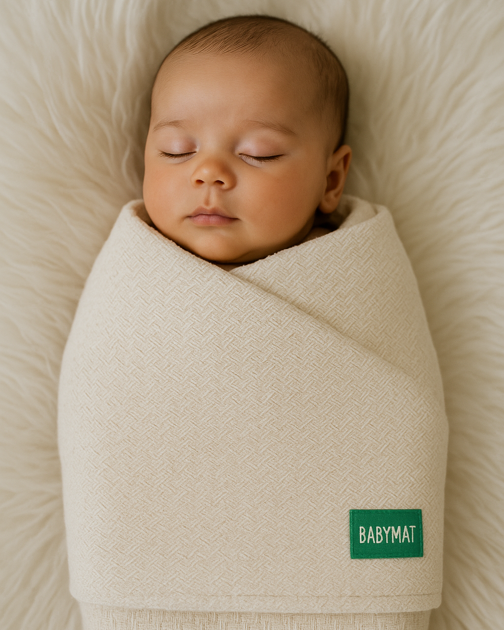 Couverture Mi Saison beige 120x120cm en coton doux pour bébé, confortable et respirante, fabriquée au Maroc