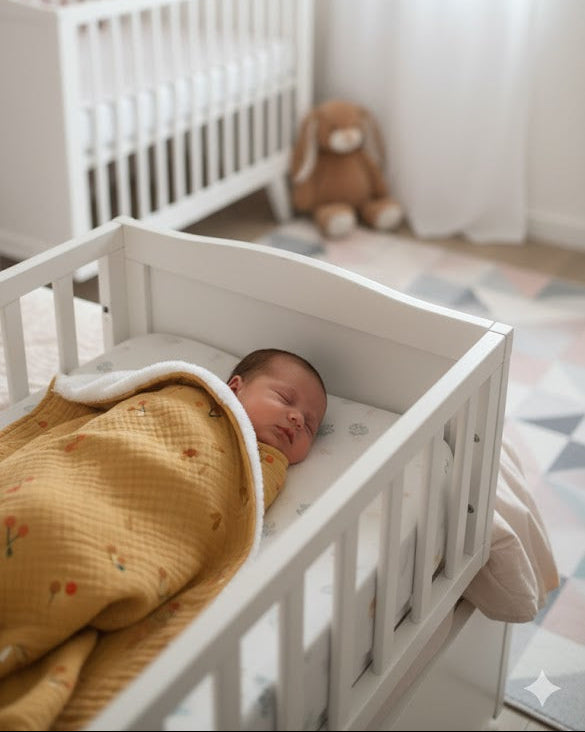 Couverture d'Hiver - Gaze de coton- Cerises Jaunes