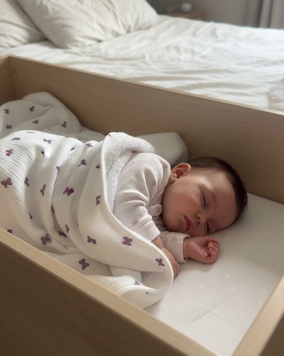 Couverture d'Hiver - Gaze de coton- Papillons Violets