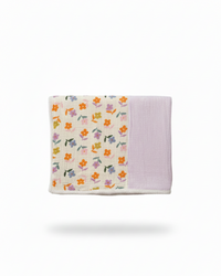 Couverture d'Hiver - Marguerite -Patchwork x Blanc- 100x80cm