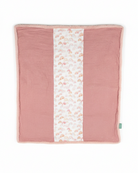 Couverture d'Hiver - Rose à pois dorés - Patchwork x Rainbow 100x80cm