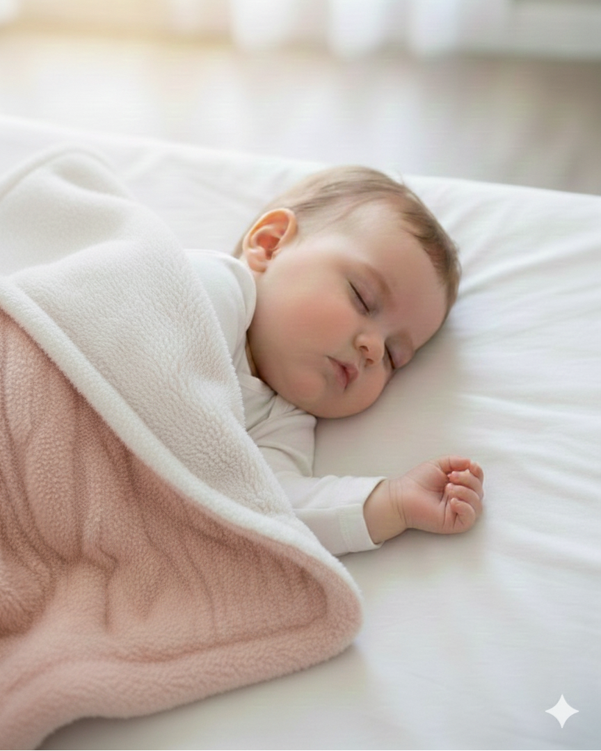 Couverture d'Hiver - Torsade rose - 100x100 cm