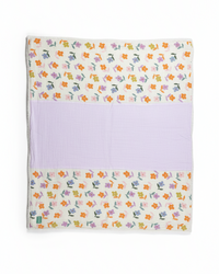 Couverture d'Hiver - Marguerite -Patchwork x Blanc- 100x80cm