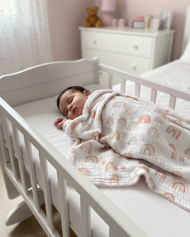 Couverture d’hiver - Gaze de coton- Rainbow MC