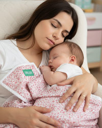 Couverture d’été bébé 90x65 cm en coton léger et respirant, motif fleuri, fabriquée au Maroc