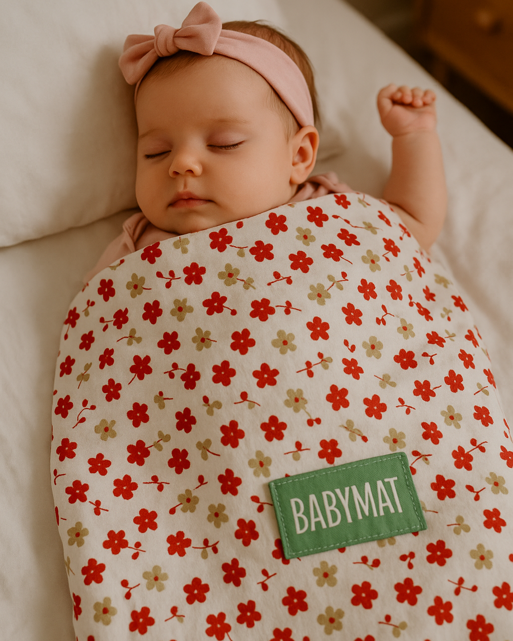 Couverture d’Été BABYMAT légère en coton 100x80cm pour bébé, fabriquée au Maroc