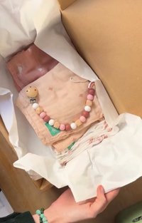 Attache sucette - Douceur - Rainbow beige