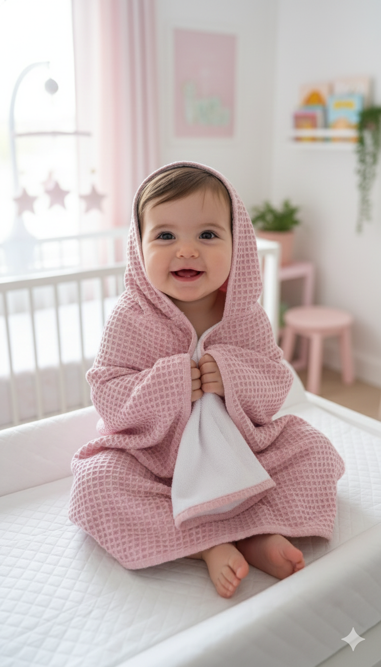 Serviette de Bain - Duo Confort Rose x Blanc - 130x70cm