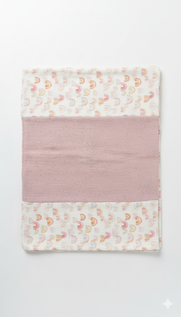 Couverture Mi-Saison - Rainbow - Patchwork Rose 100x100cm