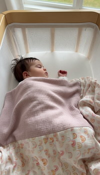 Couverture Mi-Saison - Rainbow - Patchwork Rose 100x100cm