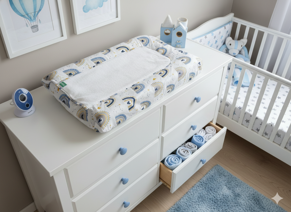 Matelas à langer- Happiness Bleu