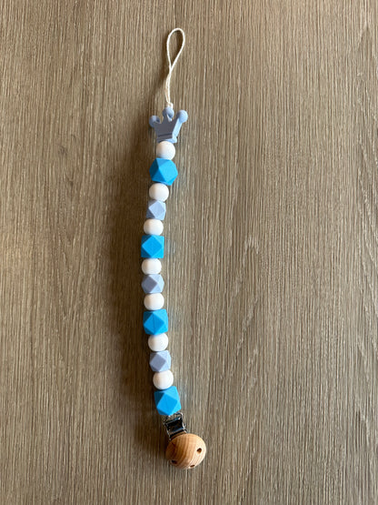 Attache sucette - King 👑 - Bleu 💙