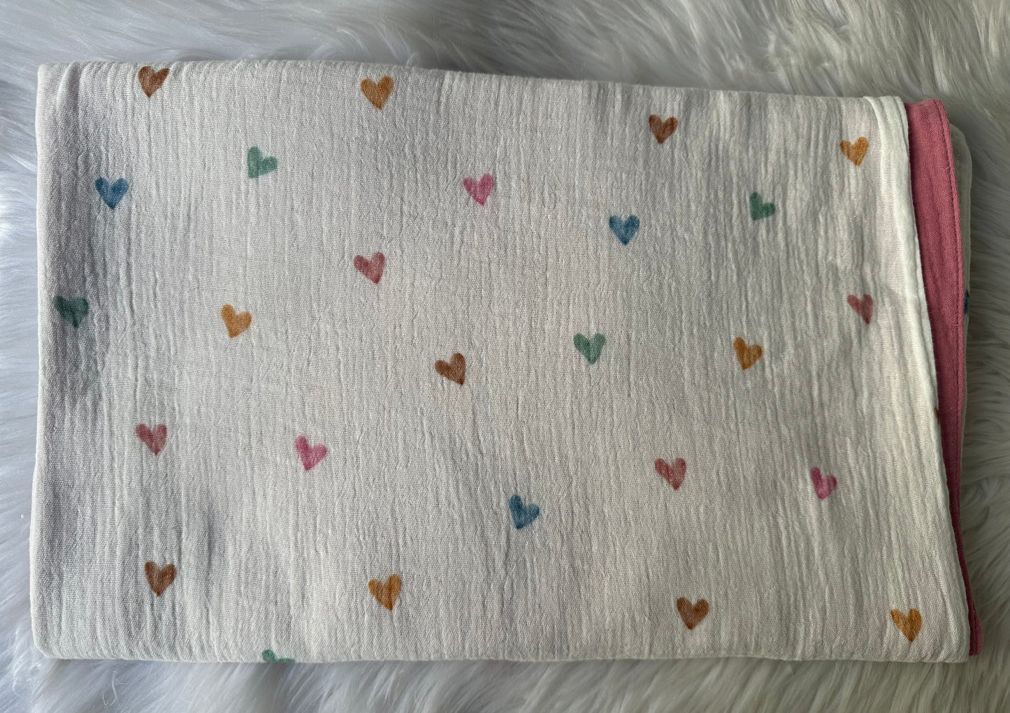 Couverture Mi-Saison -Coeur Coeur - 100x80cm