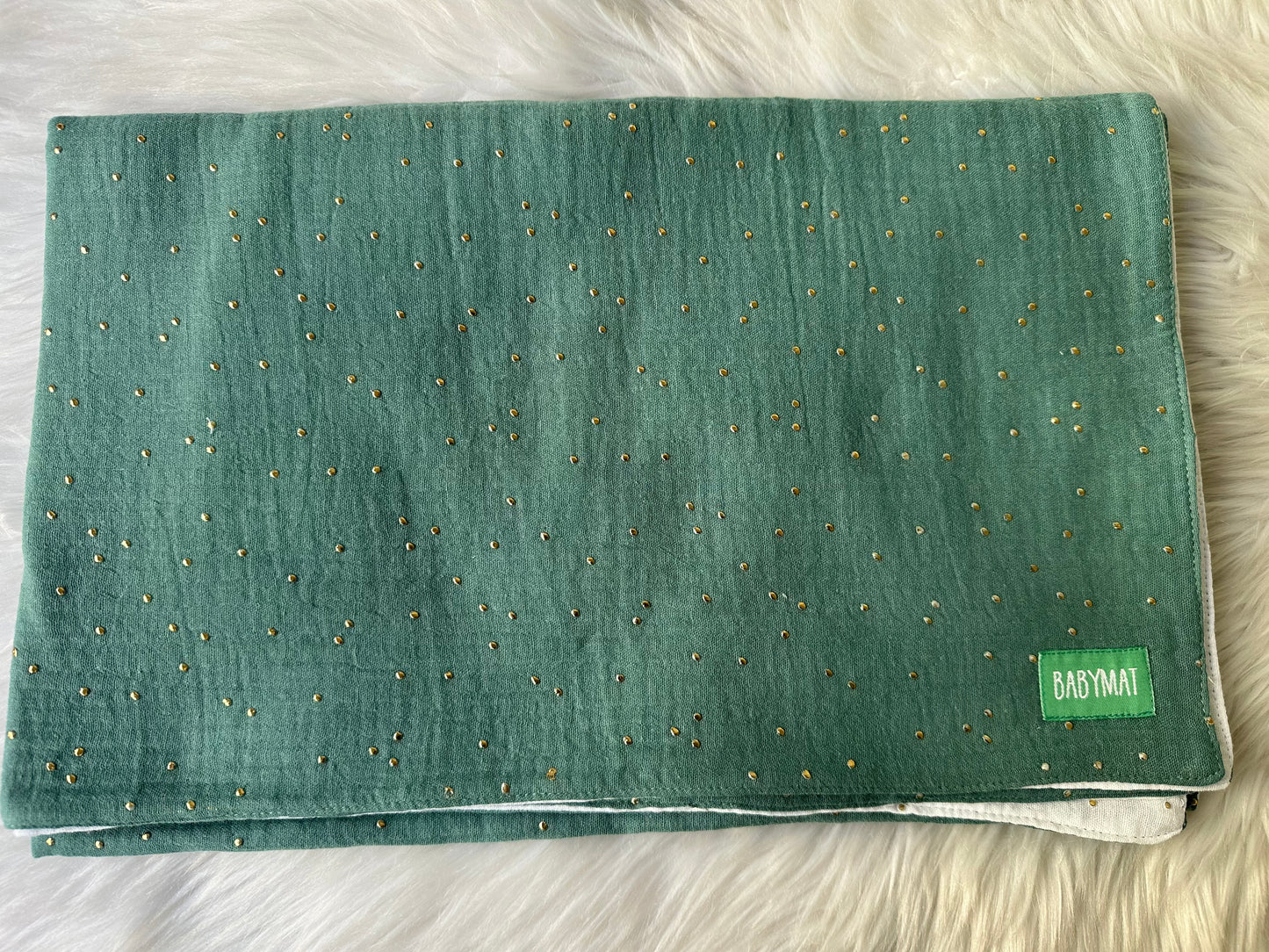 Couverture Mi-Saison -Vert Paillette Blanc - 100x80cm
