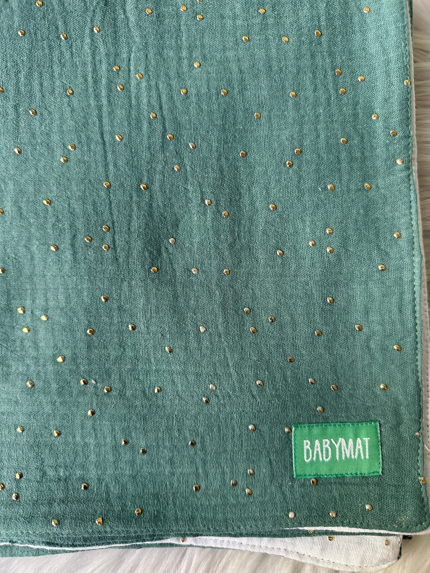 Couverture Mi-Saison -Vert Paillette Blanc - 100x80cm