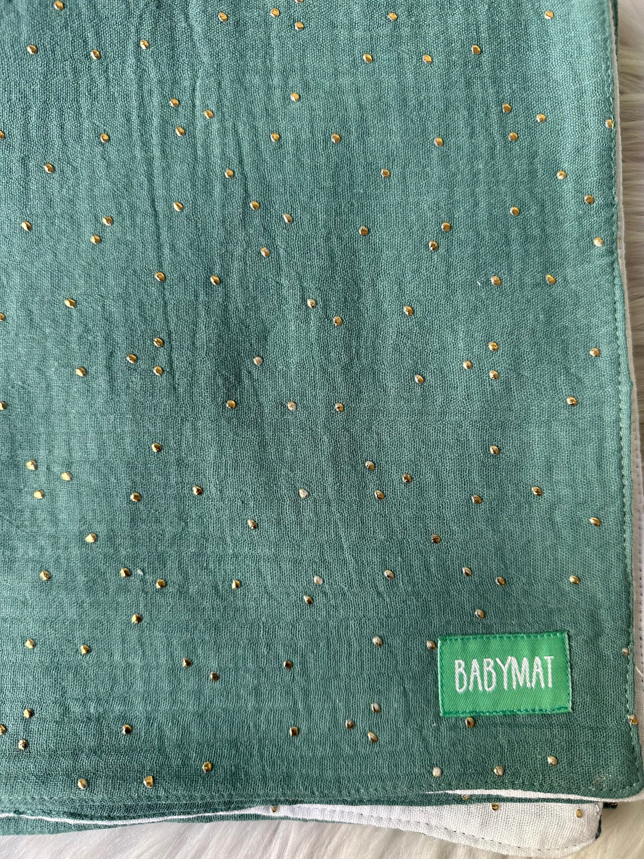 Couverture Mi-Saison -Vert Paillette Blanc - 100x80cm