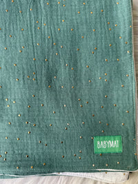 Couverture Mi-Saison -Vert Paillette Blanc - 100x80cm