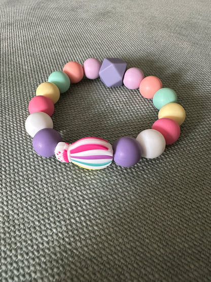 Anneau de dentition - Montgolfière multicolore