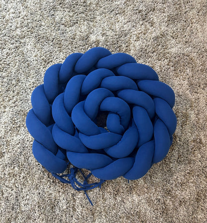 Tour de lit tressé - Bleu Foncé