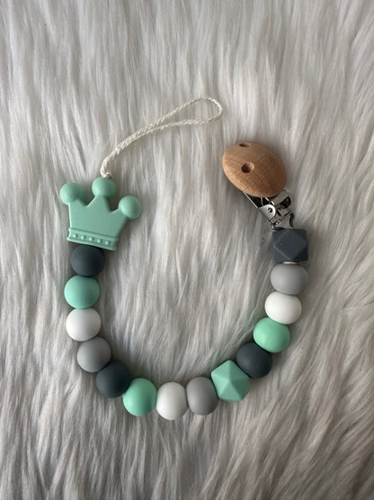 Attache sucette - King 👑 - Vert 💚