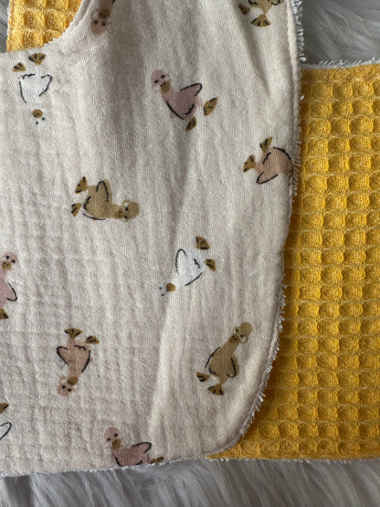 Bavoirs - Canard 🦆 x Nid d'abeille Jaune 🍯