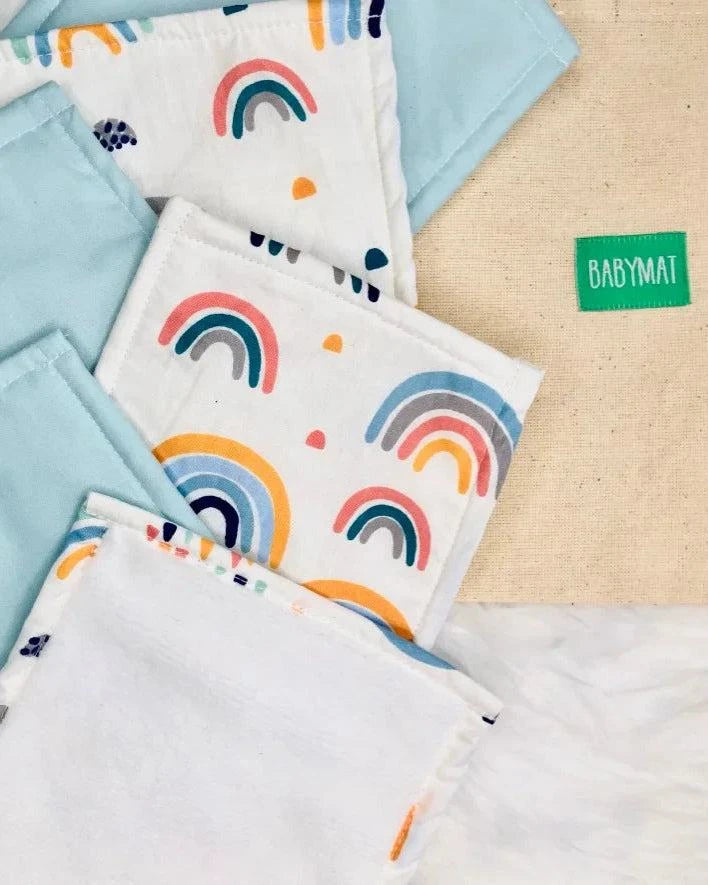 Lingettes - Rainbow Bleu – Bambou Oeko-Tex, lavables et douces pour bébé