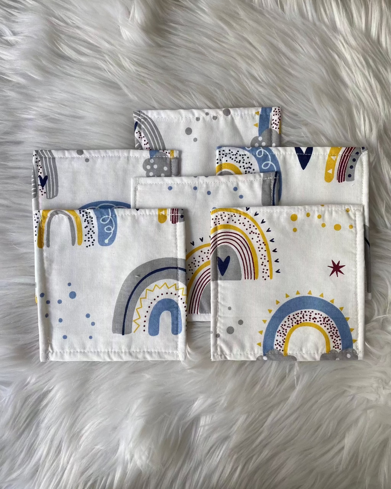 Lingettes – Happiness Bleu Lingettes bébé réutilisables Happiness Bleu – Douceur &amp; écorespons