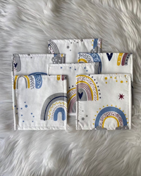 Lingettes – Happiness Bleu Lingettes bébé réutilisables Happiness Bleu – Douceur & écorespons