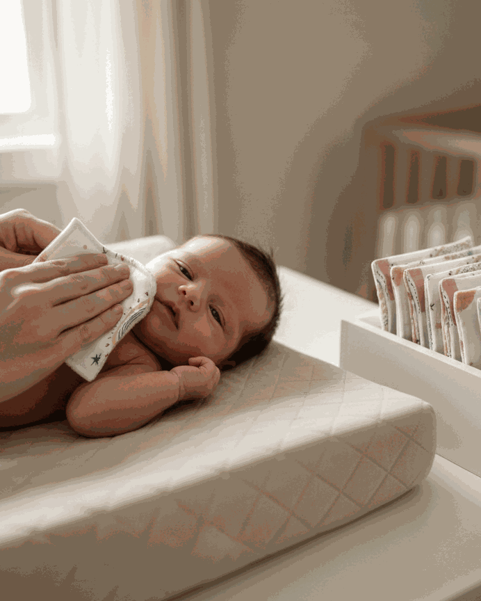 Lingettes en tissu Happiness Rose en bambou Oeko-Tex pour bébé, réutilisables, douces et écologiques