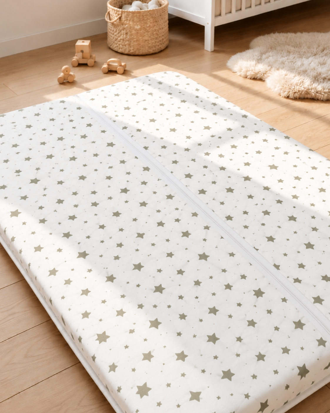 Matelas au sol - Étoiles Olive