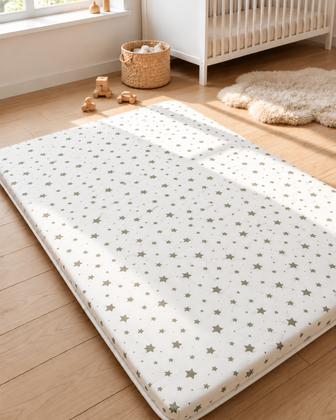 Matelas au sol - Étoiles Olive