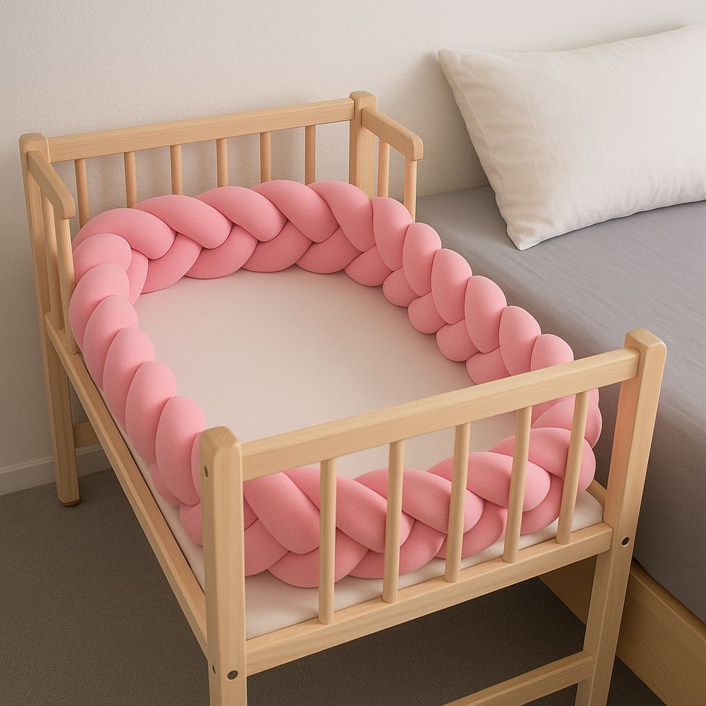 Tour de lit tressé - Rose Foncé