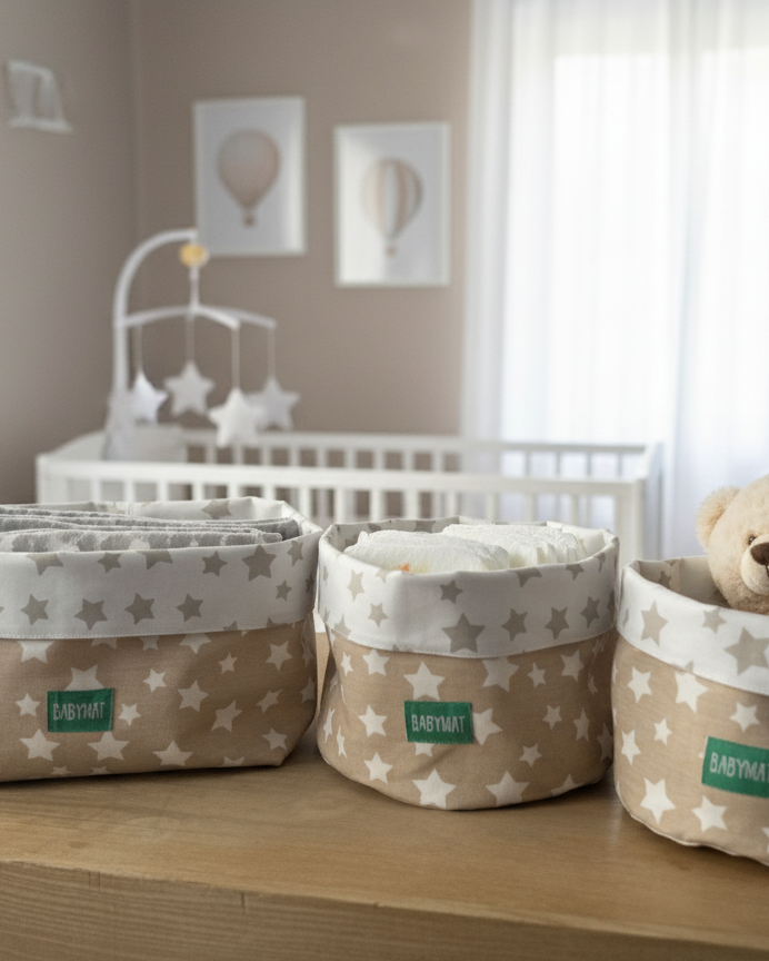 Paniers – Trio Étoiles BeigesPaniers de rangementBABYMATBABYMATTrio Étoiles Beiges